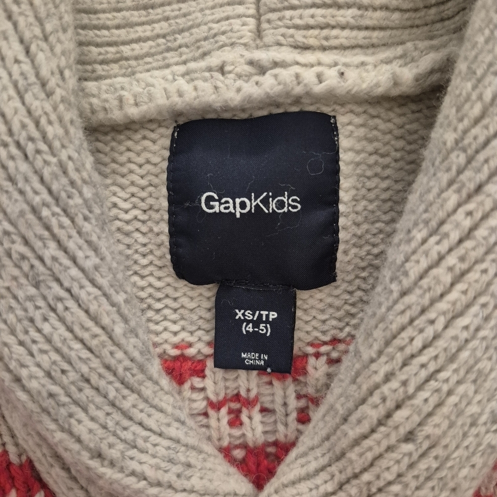 GAP Boys Preppy Cream Knit Cardigan Size XS (4T-5T) - Picture 3 of 5
